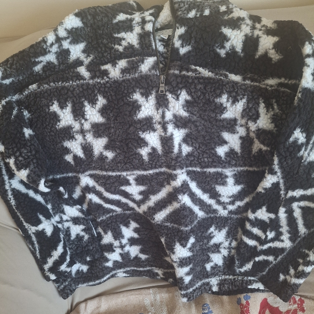 Fuzzy 3/4 Zip Sweatshirt 3X